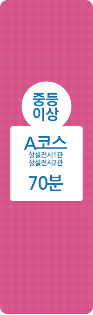 중등, A코스, 상설전시1관, 상설전시2관, 70분